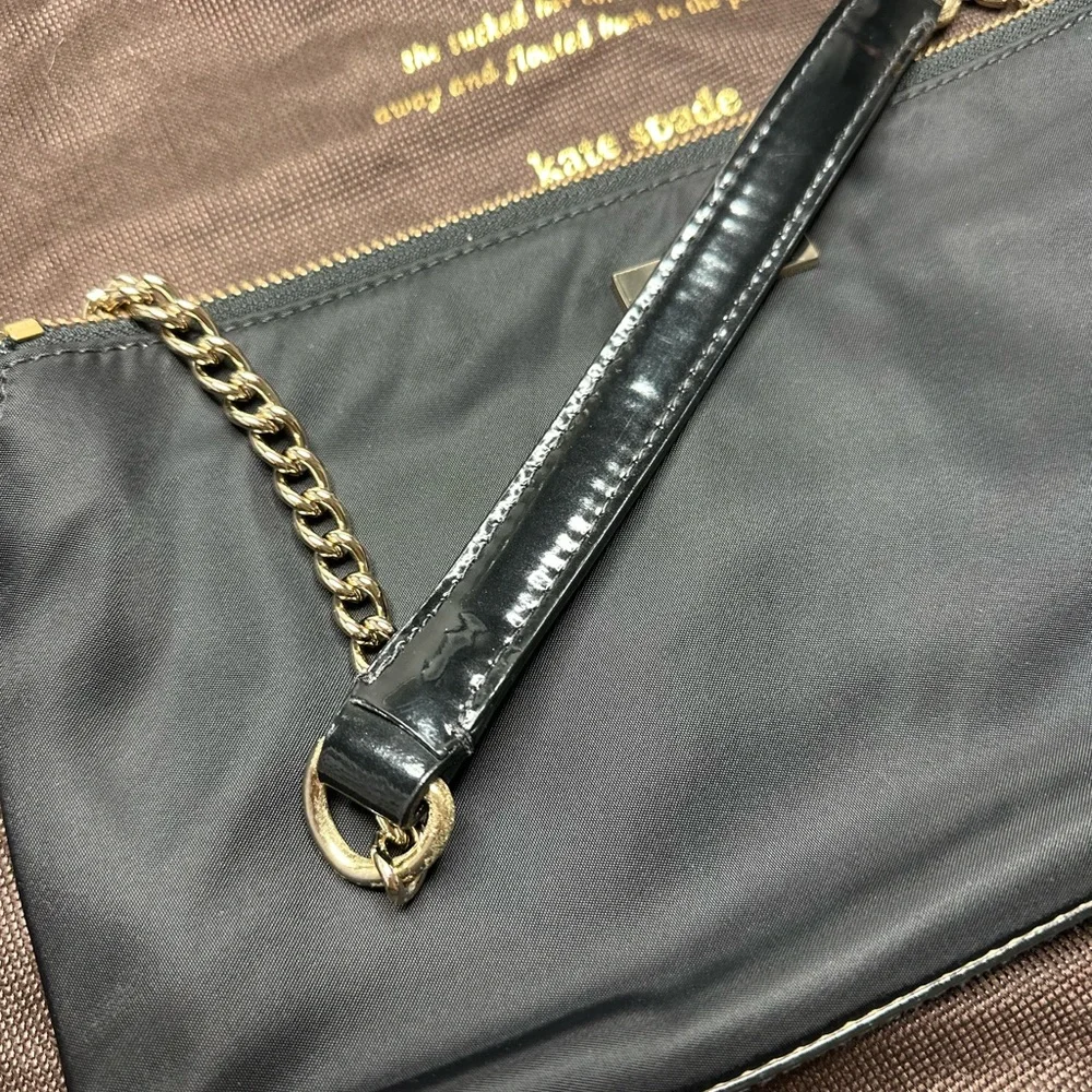 kate spade Black Nylon Mini Crossbody with Gold Chain